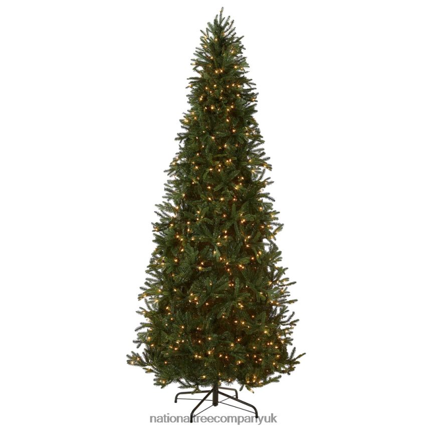Trees | National Tree Company Pre-Lit Feel Real Artificial Slim Christmas Tree Green Tiffany Fir White Lights Includes Stand 9 Feet F2L4F139